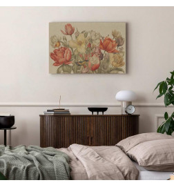 Quadro - Bouquet of flowers on a cream background