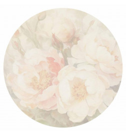 Round Wall Mural - Peonies in the mist