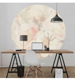 Ronde fotobehang - Peonies in the mist