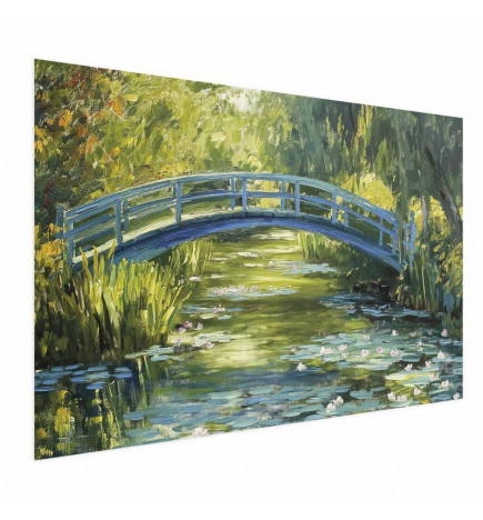Plakat - Impressionist bridge - painting of a bridge against a picturesque background