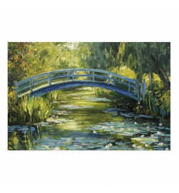 Plakat - Impressionist bridge - painting of a bridge against a picturesque background