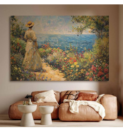 XXL slika - Nostalgic impression - a pensive woman contemplating