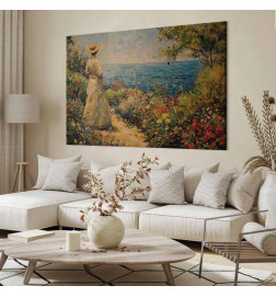 Tableau XXL - Nostalgic impression - a pensive woman contemplating