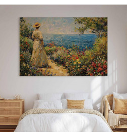 XXL slika - Nostalgic impression - a pensive woman contemplating