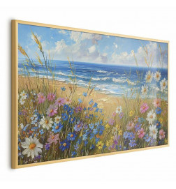 Juliste - Seascape – wildflowers and a view of the rough sea