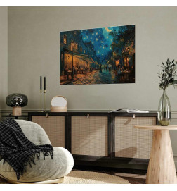Plakāts - Paris street – a painting inspired by Vincent van Goghs style