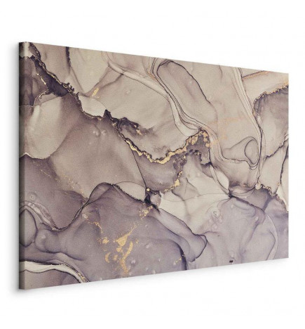 Cuadro - Watercolour abstraction - powder pink marble with gold accents