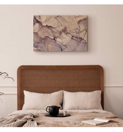 Tablou - Watercolour abstraction - powder pink marble with gold accents