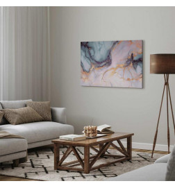 Canvas Print - Pastel stones - pink and blue structures on a marble base