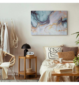 Canvas Print - Pastel stones - pink and blue structures on a marble base