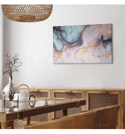 Canvas Print - Pastel stones - pink and blue structures on a marble base