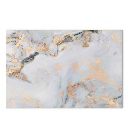 Tableau - White stone – elegant marble with golden reflections