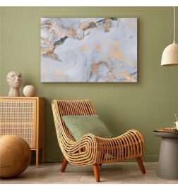 Quadro - White stone – elegant marble with golden reflections