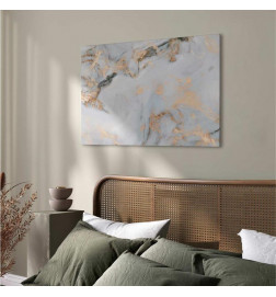 Seinapilt - White stone – elegant marble with golden reflections