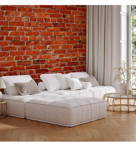 Mural de parede - Old wall – retro-style red brick wall