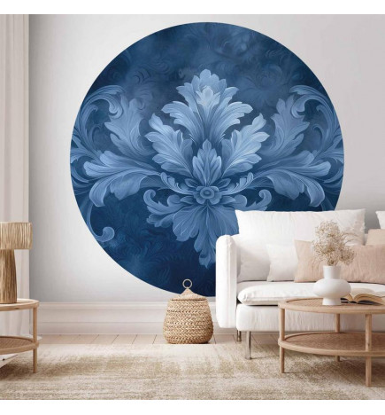 Okrogla fototapeta - Blue ornament in cool shades
