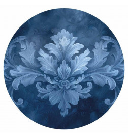 Round Wall Mural - Blue ornament in cool shades