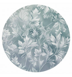 Okrogla fototapeta - Distressed floral patterns in muted turquoises