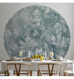 Ronde fotobehang - Distressed floral patterns in muted turquoises