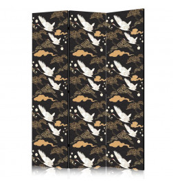 Aizslietnis - Oriental impressions - decorative pattern with a motif of flying cranes on a dark background