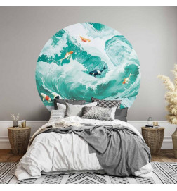 Fotomural redondo - Fish and waves