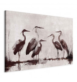Tableau XXL - Herons painted with ink