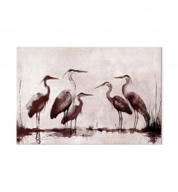 Cuadro XXL - Herons painted with ink