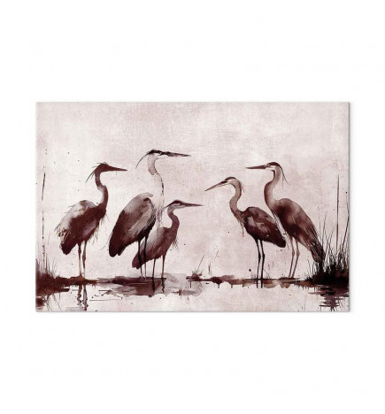 XXL paveikslas - Herons painted with ink