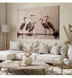 Cuadro XXL - Herons painted with ink
