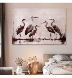 Tablou XXL - Herons painted with ink
