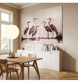 Cuadro XXL - Herons painted with ink