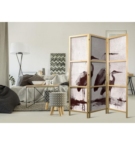 Paravent japonais - Herons painted with ink