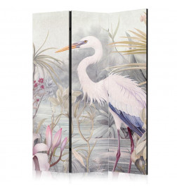 Sermi - Heron wading in a pond – illustration in bright colours