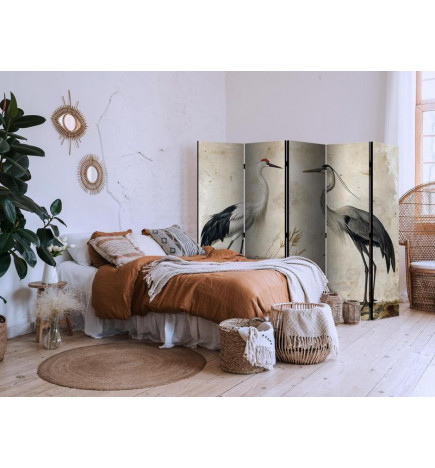 Aizslietnis - Birds from an old engraving - vintage-style illustration depicting a heron and a crane