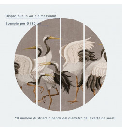 Mural de parede redondo - A shoal of dark fish