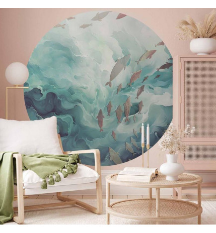 Ronde fotobehang - Fish in the ocean