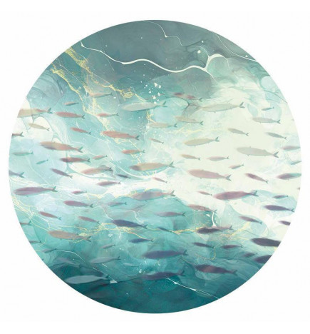 Runde Fototapete - School of small fish