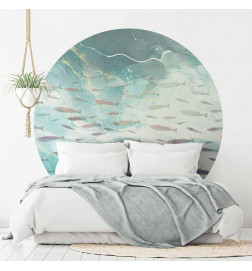Mural de parede redondo - School of small fish
