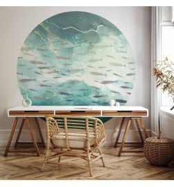 Papier Peint rond - School of small fish