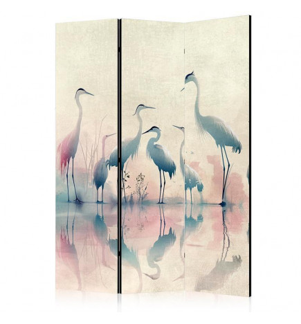 Sirm - Birds by the lake – herons painted in watercolours in delicate grey and pink colours
