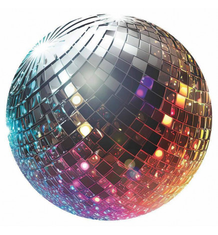 Fototapet rotund - Silver disco ball