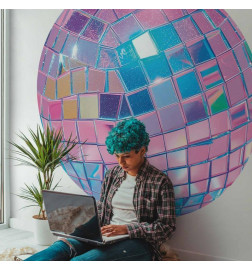 Fotomural redondo - Pink disco ball