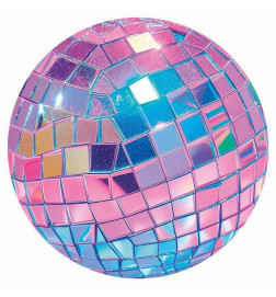 Mural de parede redondo - Pink disco ball