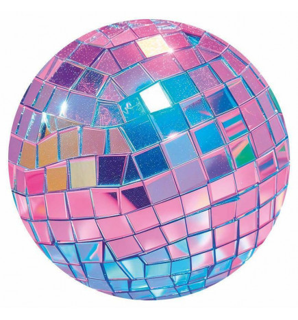 Papier Peint rond - Pink disco ball