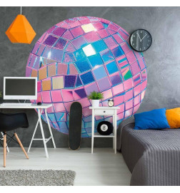 Fototapet rotund - Pink disco ball