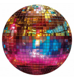 Ronde fotobehang - Gold disco ball
