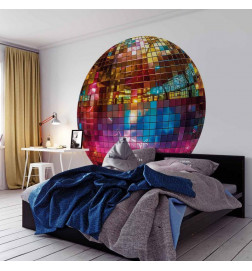 Carta da parati rotondi - Gold disco ball