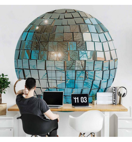 Apvalus fototapetas - Sky blue disco ball