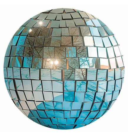 Fototapet rotund - Sky blue disco ball