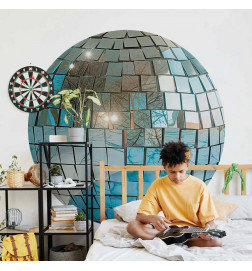 Fototapet rotund - Sky blue disco ball